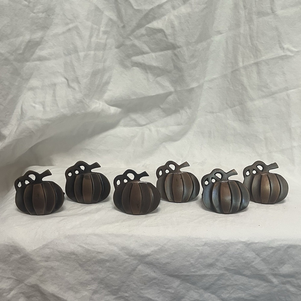 6 pcs Halloween Thanksgiving Napkin Rings, Metal Pumpkin Holders, Spooky Decor‎